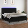 Maison Exclusive - Lattenrost und Matratze und LED Schwarz 200x200 cm Stoff