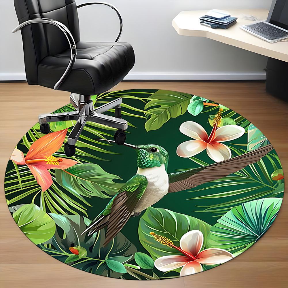 1pc Hummingbird Tropical Office Round Area Rug, Under Office Chairs Bedroom Living Room Home Decor, Room Deco, Available in Various Sizes