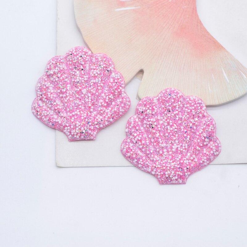 12Pcs Glitter Shell Patches Appliques DIY Crafts Sewing Supplies Headwear Hat Decor Scrapbooking