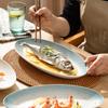 10-14 inch Ceramic Fish Plate  Oval Serving Plates  Trays and Platters Oven Safe  Porcelain Dinner Tray Serving Dishes for Meat