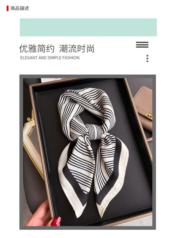 Geometric new herringbone pattern cotton and linen small square scarf silk scarf imitation velvet headscarf shawl sun protection scarf women's scarf
