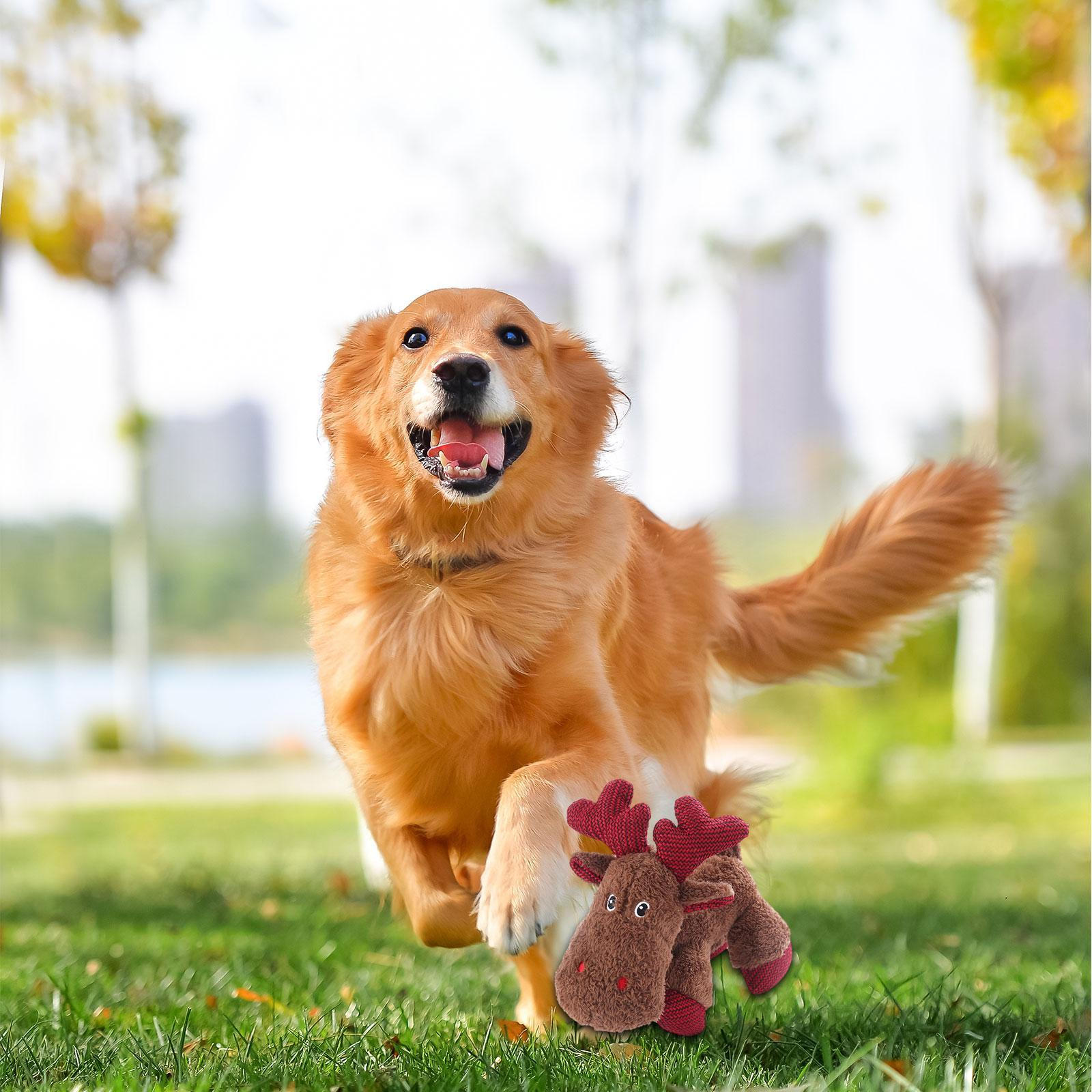 

Рождественские плюшевые игрушки для домашних животных, игрушки для собак, жевательные игрушки, метательные игрушки, креативные многоцелевые игрушки-писки Christmas elk