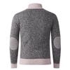 2025 Men's Solid Color Knit Zipper Cardigan - Thick Plus Velvet Coat for Autumn & Winter