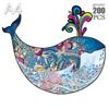 Whale 3d Jigsaw Wooden Animal Puzzles Toys Underwater World Fish Unique Puzzle Gift Interactive Games Educational Toy