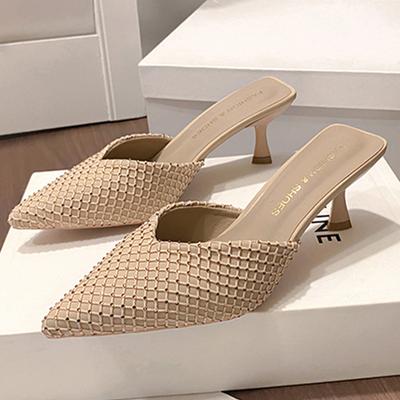 Mode Femmes Pointu Pantoufles Été Robe Talons Hauts Chaussures Mode Élégant Stilettos Escarpins Sexy Femme Sandales 2025 Mujer Zapatos