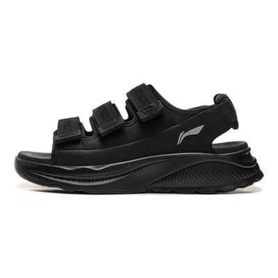 Li Ning Soft Coca Comfortable Breathable Beach Sandals Unisex Sandals Black AGUV001-1
