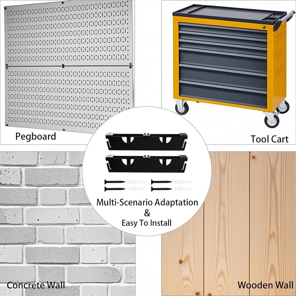 Grinder Holder Wall Mount Bracket For Angle Grinder 2 Pieces Electric Tools 2-Slot Rack With Cord Hooks For Home Renovation