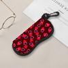 Lovely Red Hearts Pattern Soft Sunglasses Case,Portable Lightweight Eyeglasses Pouch,Protective Spectacle Bag for Women Girls Travel