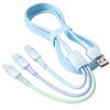 240W Geflochtenes Drei-in-Eins-Datenkabel mit Farbverlauf für Macbook iPhone Samsung Xiaomi Typ-C Schnellladekabel