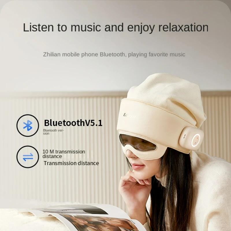 Wireless Bluetooth Music Head Massager, Graphene Hot Compress Soothing Massager, Head Massage Sleeping Cap