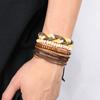 4 Pcs Beacelet Manual Braided Beads Decor Vintage Ethnic Style Four Layers Tassel Adjustable