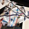 Butterfly lines Silk Square Scarf Women Satin Shawl Wrap Hijab Female Hair Band Wrist Luxury Headkerchief 70*70cm Echarpe