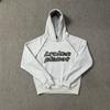 Mens Casual Hoodie Pants Set With Foamed Camo Letter Print Streetwear Outfit