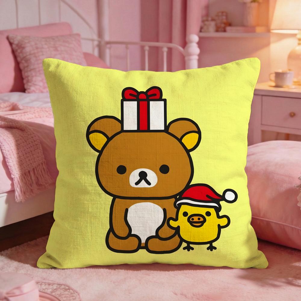 RRirakkumas Cute Bear Cushion Cover Premium Comfort Reversible Pillow Cove Two In One Design For Any Room Car Interior