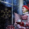 2PCS Christmas Snowflake Window Lights Decorations Led Snowflake Lights For Home Xmas Decor Warm Light-B61B