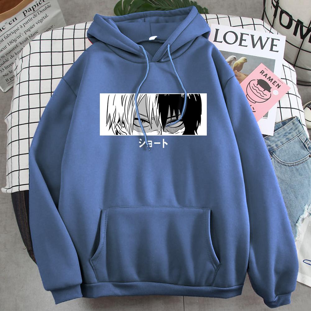 My Hero Academia Hoodies Shoto Todoroki Comic Man Harajuku Street Hip Hop Warm Men Hoody Sweatshirts Oversie Punk Korean Clothes