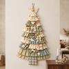 Decorative Mantel Accent for Holidays Christmas Handmade Door Hanging Kit, Patchwork Tree Decoration DIY Sewing Oversized Silhouette Ornament