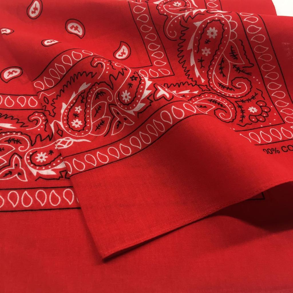 kakatrend Bandana Red Paisley 100% Cotton Adults Bandanna Unisex Do-rag Large 55cm x 55cm