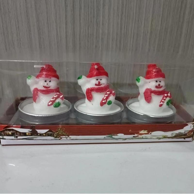 3Pcs Christmas Tree Scented Candle Handmade Santa Claus Cute Soy Wax Candles Snowman Wedding Candles Home Decoration Party Xmas
