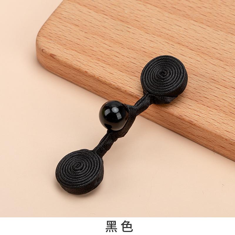 

5 pcs Cheongsam Tray Buckle a Word Buckle Hanfu Tang Suit Button Accessories Chinese Handmade Button Clothing Bead Decorative чёрный
