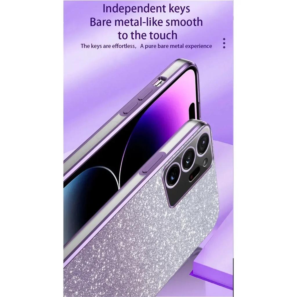 Gradient Glitter Plating Case For Samsung Galaxy S25 S24 S22 S21 S23 Ultra FE Note 20 10 S20 Plus Silicon Protect Cover