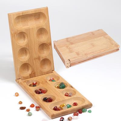Mancala Afrikanisches Edelstein-Schach Klassisches Strategie-Puzzle Spielzeug Partyspiel Faltbares Schachbrett Kinder Pädagogisches Logisches Denken Spielzeug