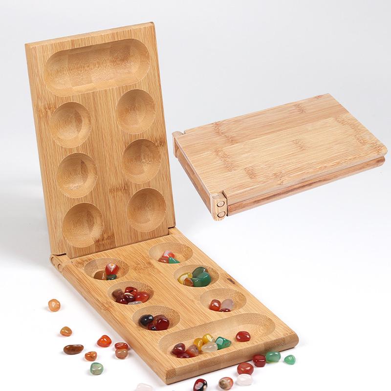 Mancala African Gem Chess Classic Strategy Puzzle Toys Party Game Folding Chess Board Children Educational Logical Thinking Toys