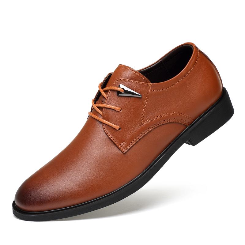Men s British Lace-up Retro Leather Dress Shoes 39