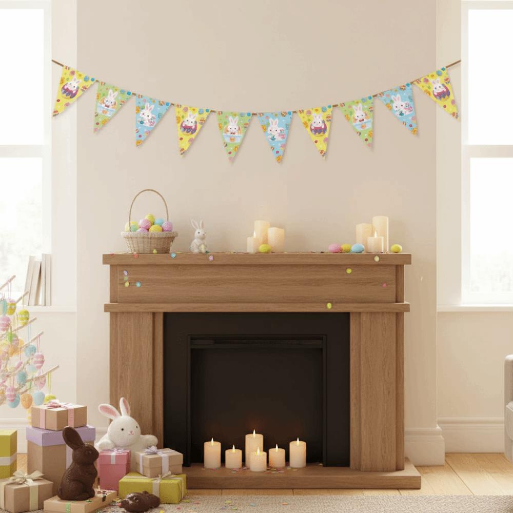 Kaninchen Karotten Muster Hase Wimpelkette Osterdeko Hängendes Banner Osterdekoration Heimdekoration