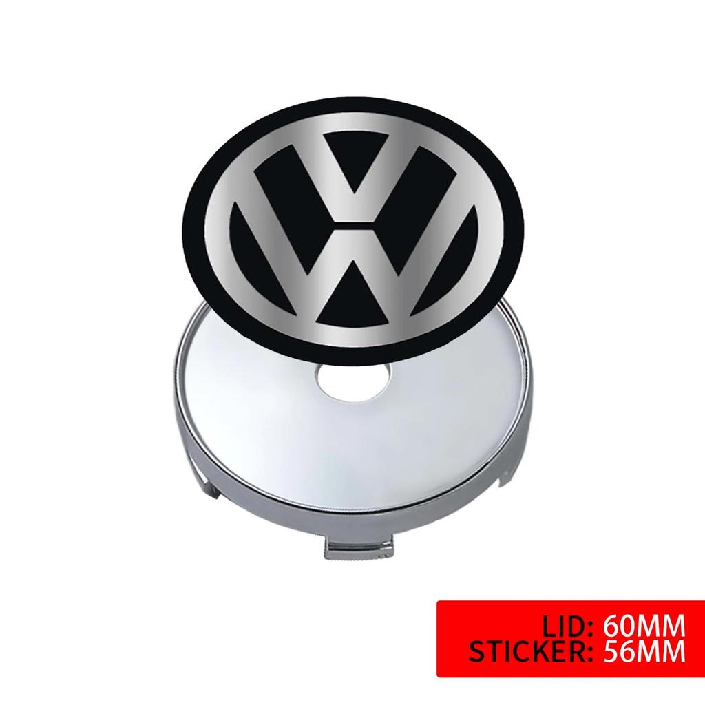 4PCS 60MM Car Wheel Center Hubcaps Cover For Volkswagen VW R GTI Polo Sharan Golf Scirocco Touran Tcross Tiguan Passat B6 zk7