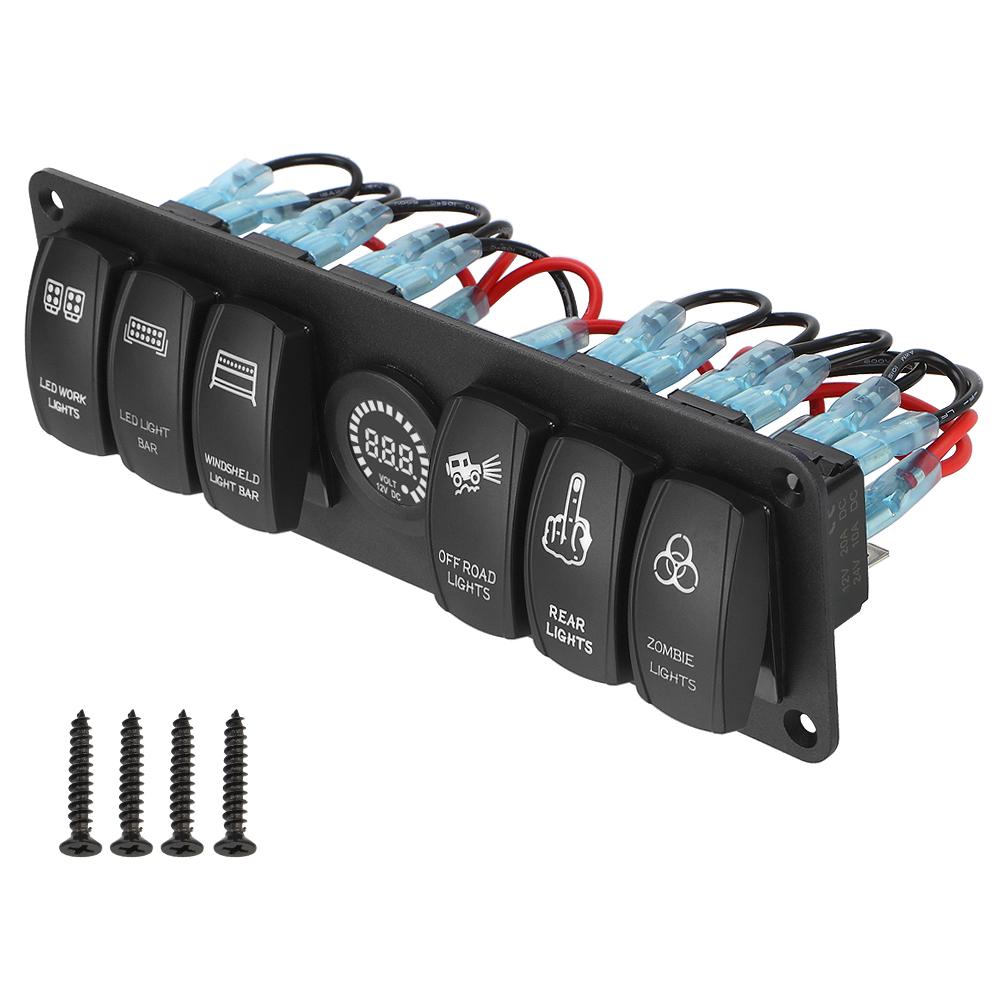 6 Gang 24V 12V Switch Panel Car Light Toggle Truck Buttons Voltage Test RV Caravan Accessories For Boat Marine Trailer CamperGood product
