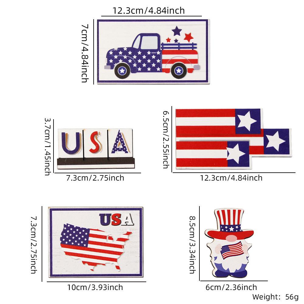 

Independence Day Charming Wooden Tray Display Sign For Festive Table Decoration USA Map