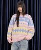 WAIKEI Dolphin Hairy Graphic Knit Pink