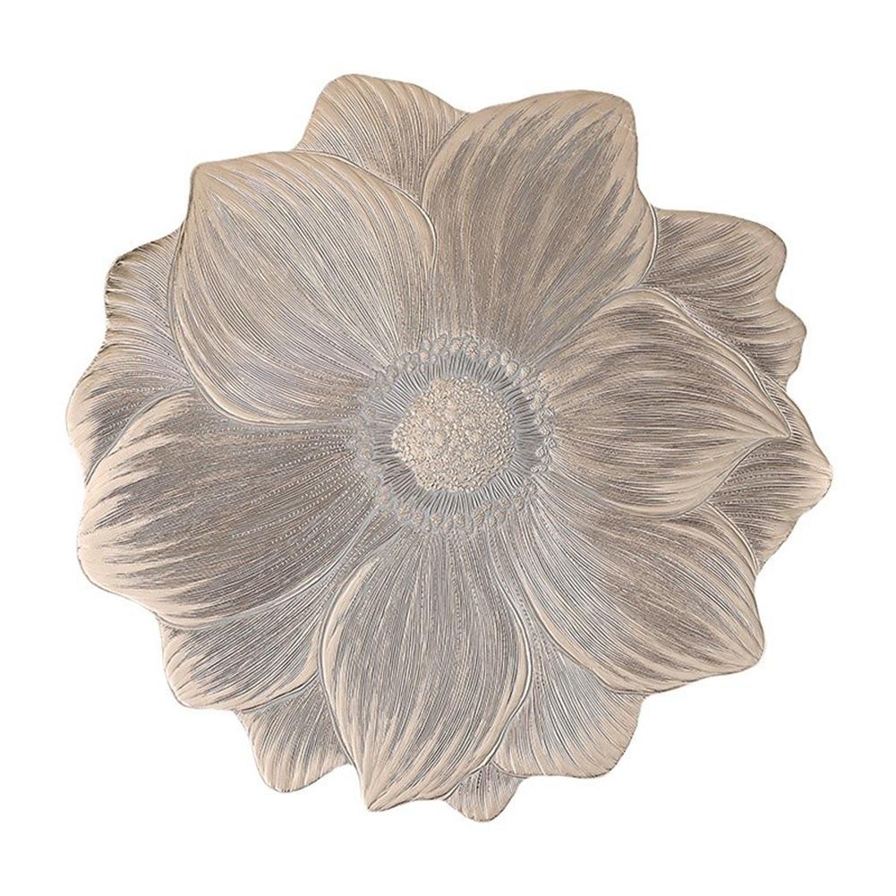 

Stylish Dining Accessories Heat-Resistant Table Pads Dining Table Decor Easy To Clean Elegant Lotus Design PVC Material золотой