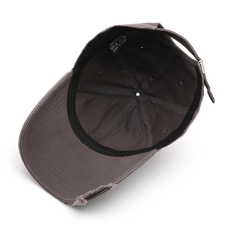 Personalized Women's Spring and Autumn Solid Color Light Board Washed Hole Cap Outdoor Men's Sports Sunscreen Baseball Cap