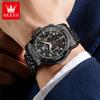 OLEVS Mens Watch Sports Multifunctional Moon Phase Quartz Wristwatch Steel Strap Waterproof Luminous Watches For Man Gift 2983