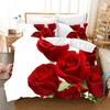Flower Floral Duvet Cover Red Rose Bedding Set Single Twin Double Queen King Cal King Size Bed Linen Set