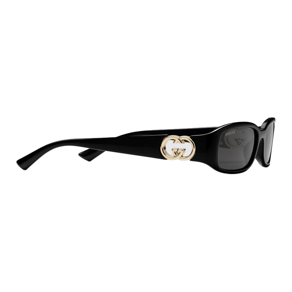 GUCCI Logo Embellishment Injection Molded Irregular Sunglasses Women's Black