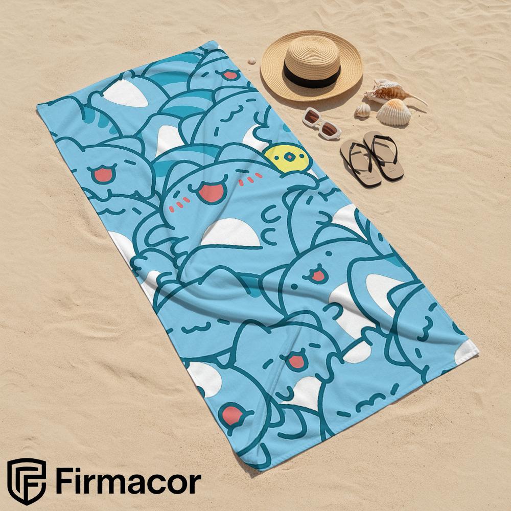 Blue Blob Soft Portable Travel Towel Unisex Ultra Lightweight Microfiber Oversized Sand Free Quick Dry Beach Towel