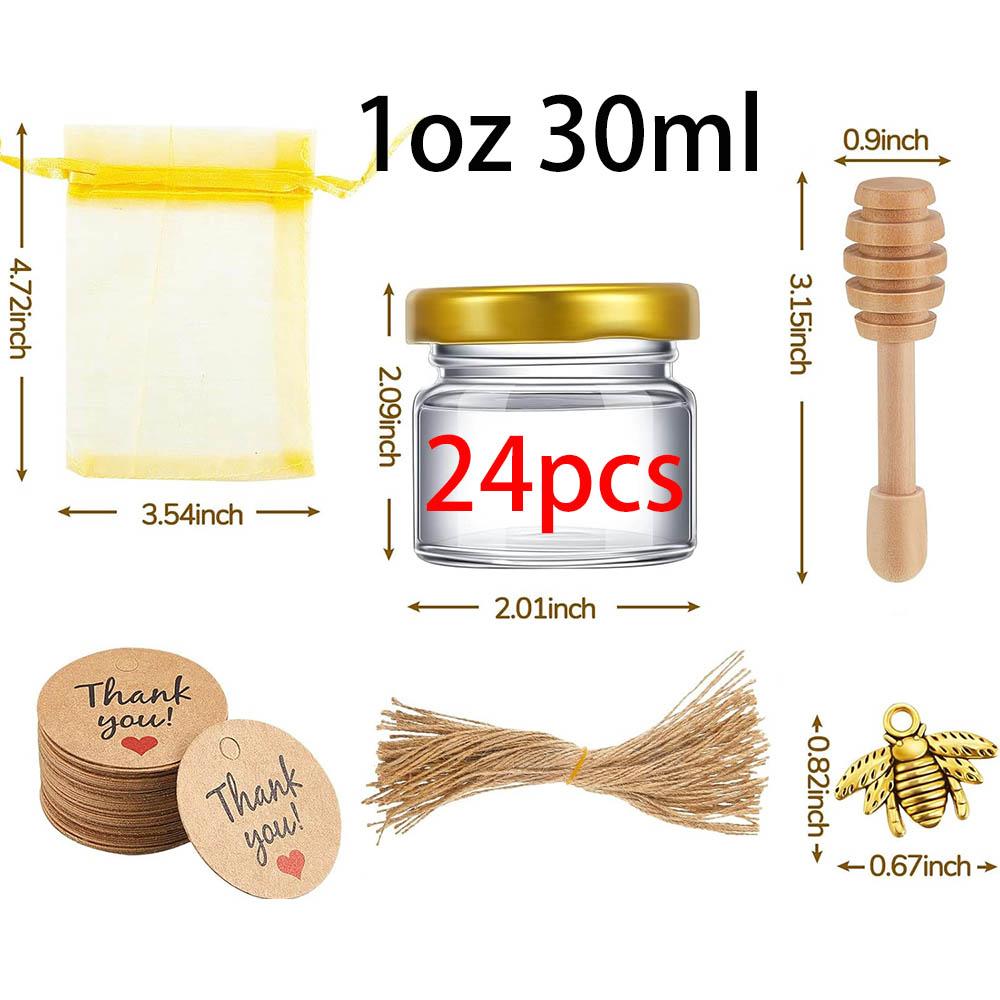 1oz Personalized Guest Gift Honey Jar for Bulk Mini Glass Pot with Wedding Stickers or Small Bottle with Lid Wholesale Lots