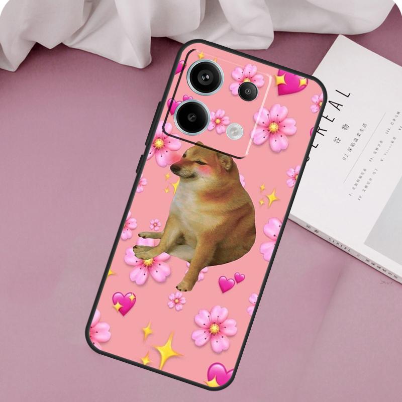 Funny Cheems Doge Case For Redmi Note 13 Pro Plus 9 10 11 12 Pro 10S 11S 12S Redmi 12 9C 10C 12C 13C Cover