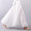Falda larga de lino de doble capa para mujer, falda plisada Vintage Boho Maxi larga informal de algodón, vestido de falda para la playa