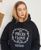 [Fleece Lined Selection] Vintage Frame Graphic Oversized Hoodie Navy