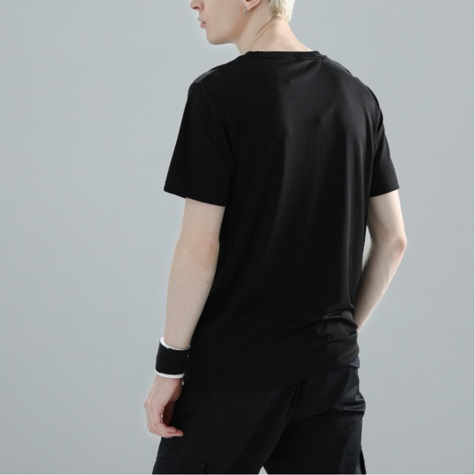 Adidas Comfortable Skin-Friendly Versatile Short Sleeve T-Shirt Men Tops Black Silver ADICTJ