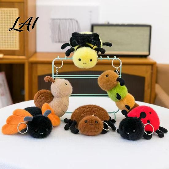 Emotional Support Plush Cuddly Insect Keychain Soft Stuffed Animal Keyring Toy Comforting