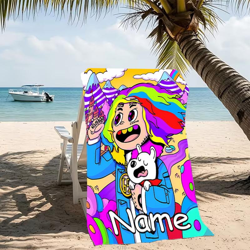 Customizable Personalized Beach Towels 6ix9ine TattleTales Themed designs.Suitable for the Beach, Yoga, Sports;ideal As Beach Accessories
