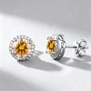 Moissanite Starry Sky Round Halo Stud Earrings, 1 Carat, S925 Sterling Silver, Light Luxury Hip Hop Design for Men.