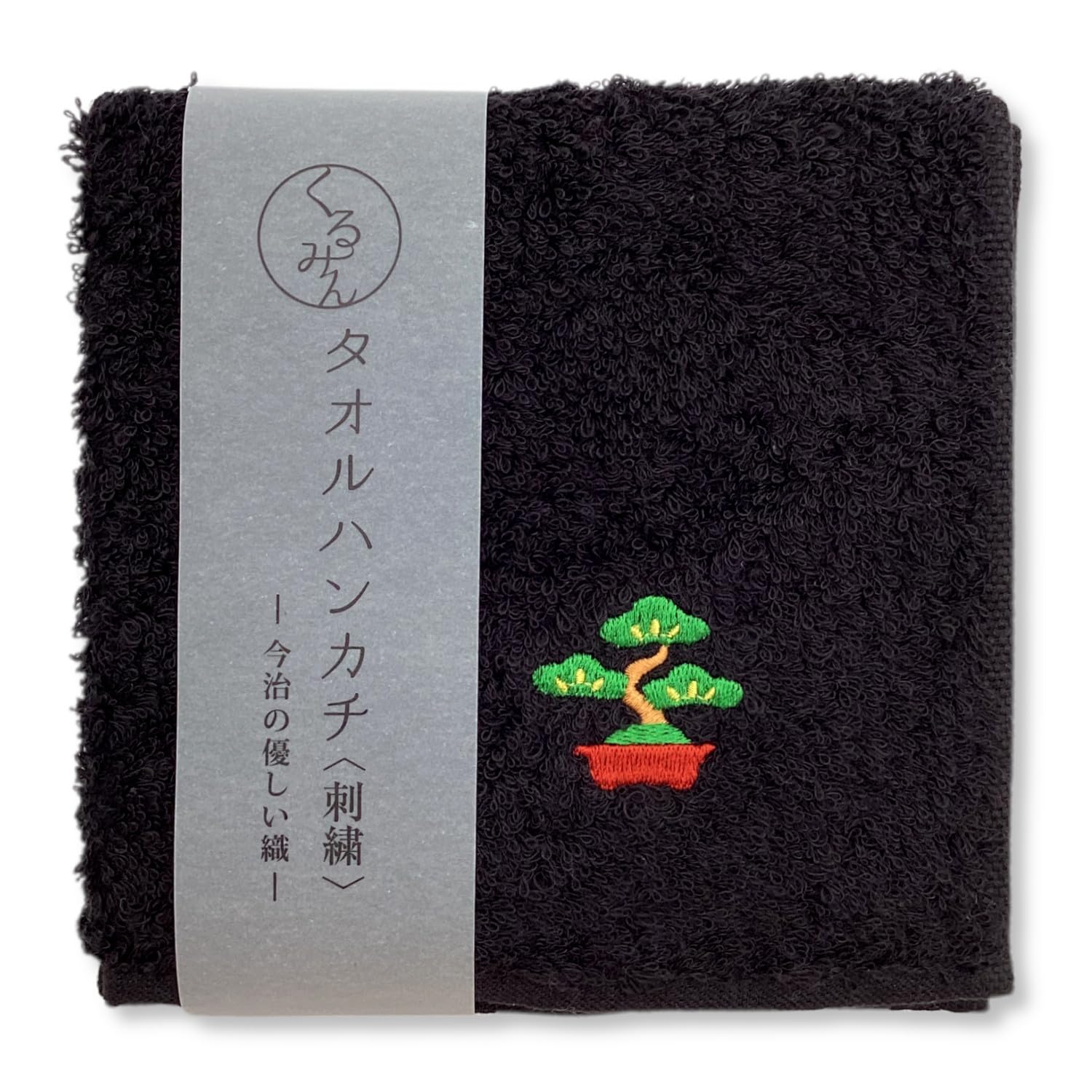 Kyosuke Made Japan Hand Towel Imabari Production 100 Cotton Approximately 2525cm Bonsai Black Kurumin Japanese Pattern Plant Embroidery Handkerchief