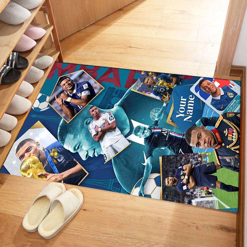 Mbappe Personalized Text Carpet Perfect For Outdoor Dining Room Dormitory Living Rooms Antislip Carpet Anime Office Decor Spiritual Gift