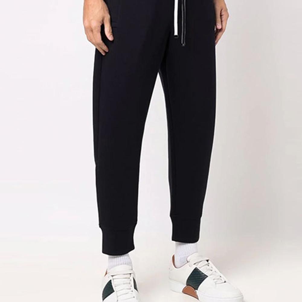 Emporio Armani Solid Color Tapered Cuff Knit Joggers Men bottoms Dark-Blue 8N1P921JHSZ0920